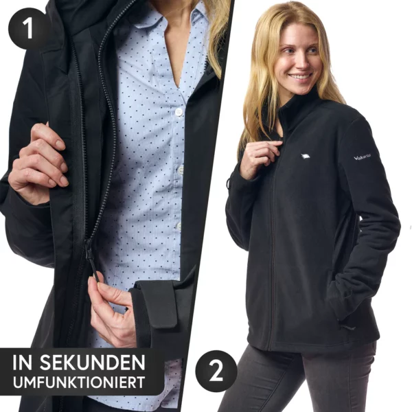 3in1 Smart Jacket - Wasserdichte Jacke mit Fleece Zipp-In - Damen – Bild 7