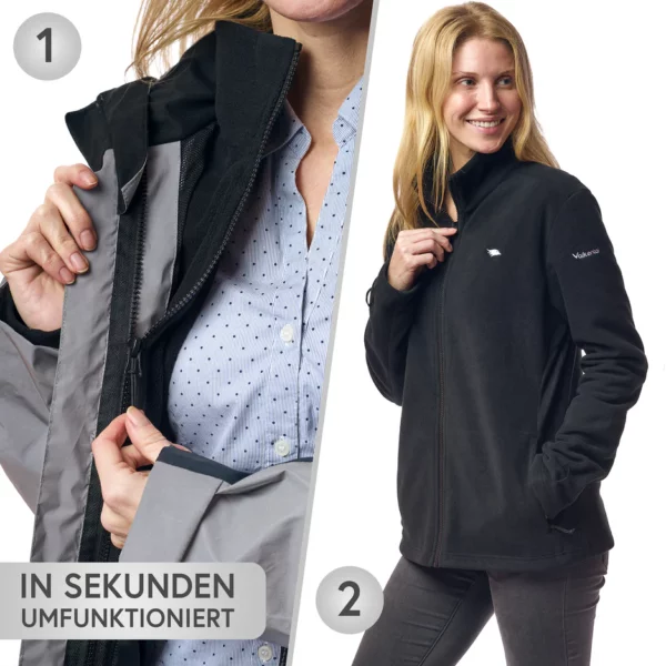 3in1 Smart Jacket - Wasserdichte Jacke mit Fleece Zipp-In - Damen – Bild 3