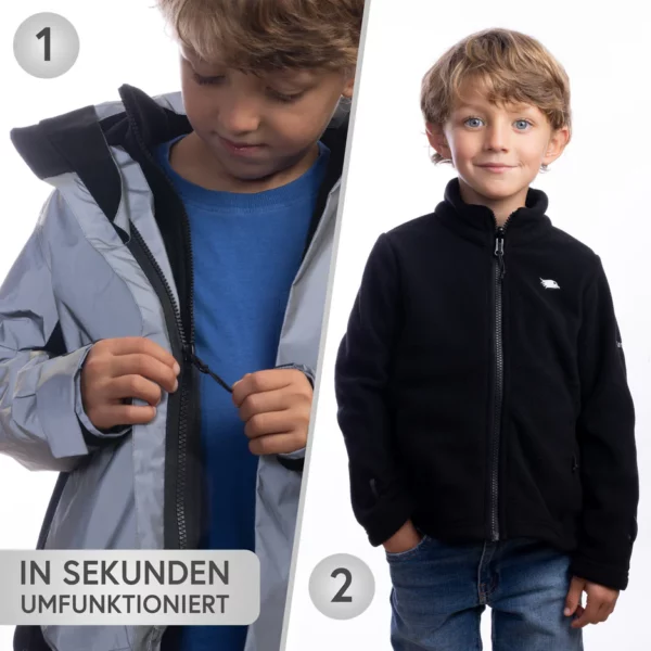 3in1 Smart Jacket - Reflektierende Jacke mit Fleece Zipp-In für Jungen & Mädchen – Bild 3