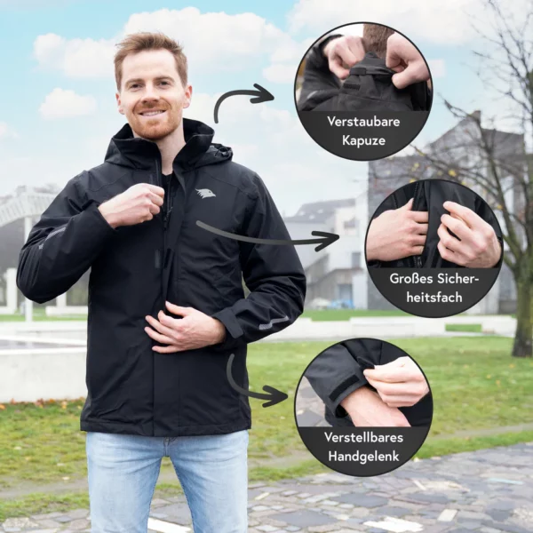 3in1 Smart Jacket - Wasserdichte Jacke mit Fleece Zipp-In - Herren – Bild 9