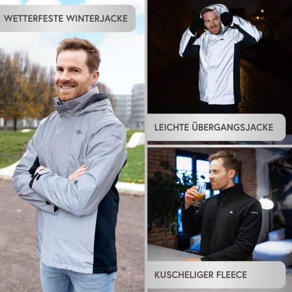 3in1 Smart Jacket - Wasserdichte Jacke mit Fleece Zipp-In - Herren – Bild 3