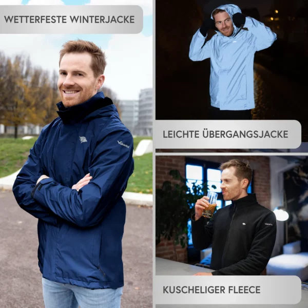 3in1 Smart Jacket - Wasserdichte Jacke mit Fleece Zipp-In - Herren – Bild 11