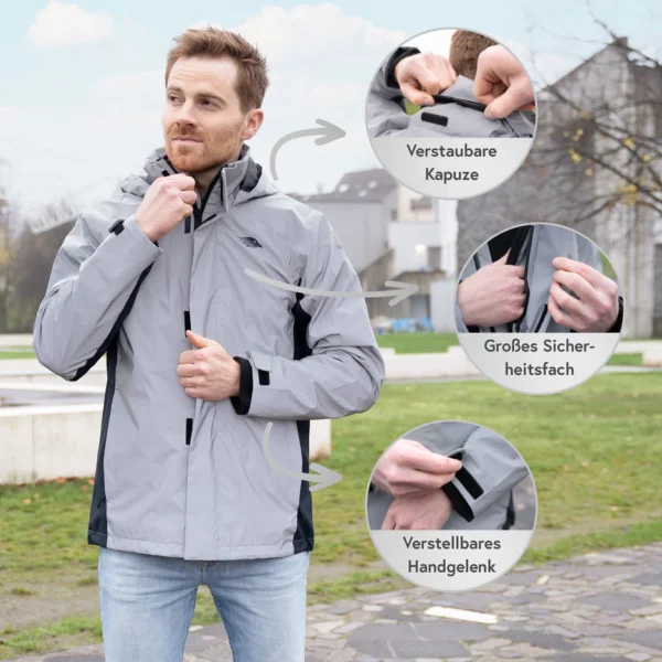 3in1 Smart Jacket - Wasserdichte Jacke mit Fleece Zipp-In - Herren – Bild 4