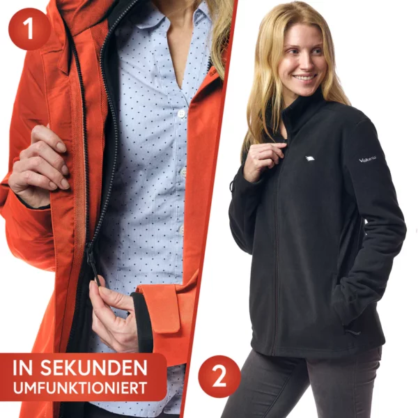3in1 Smart Jacket - Wasserdichte Jacke mit Fleece Zipp-In - Damen – Bild 10