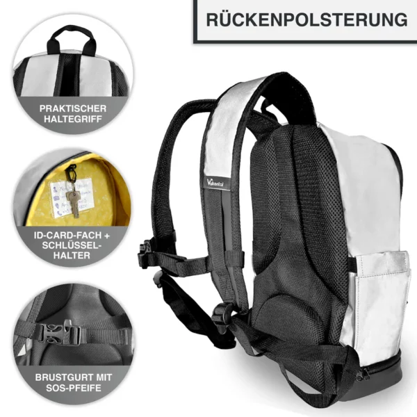 Reflektierender Kinderrucksack für Schule und Kindergarten – Bild 4