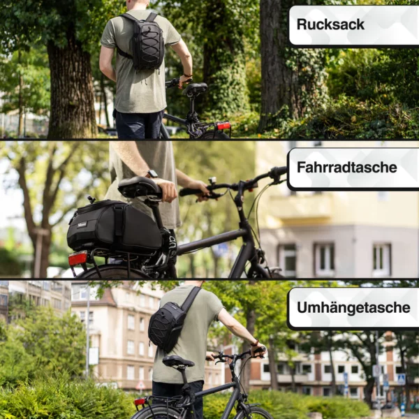 Trunk Bag - Aufliegende Gepäckträgertasche mit Rucksackfunktion – Bild 5